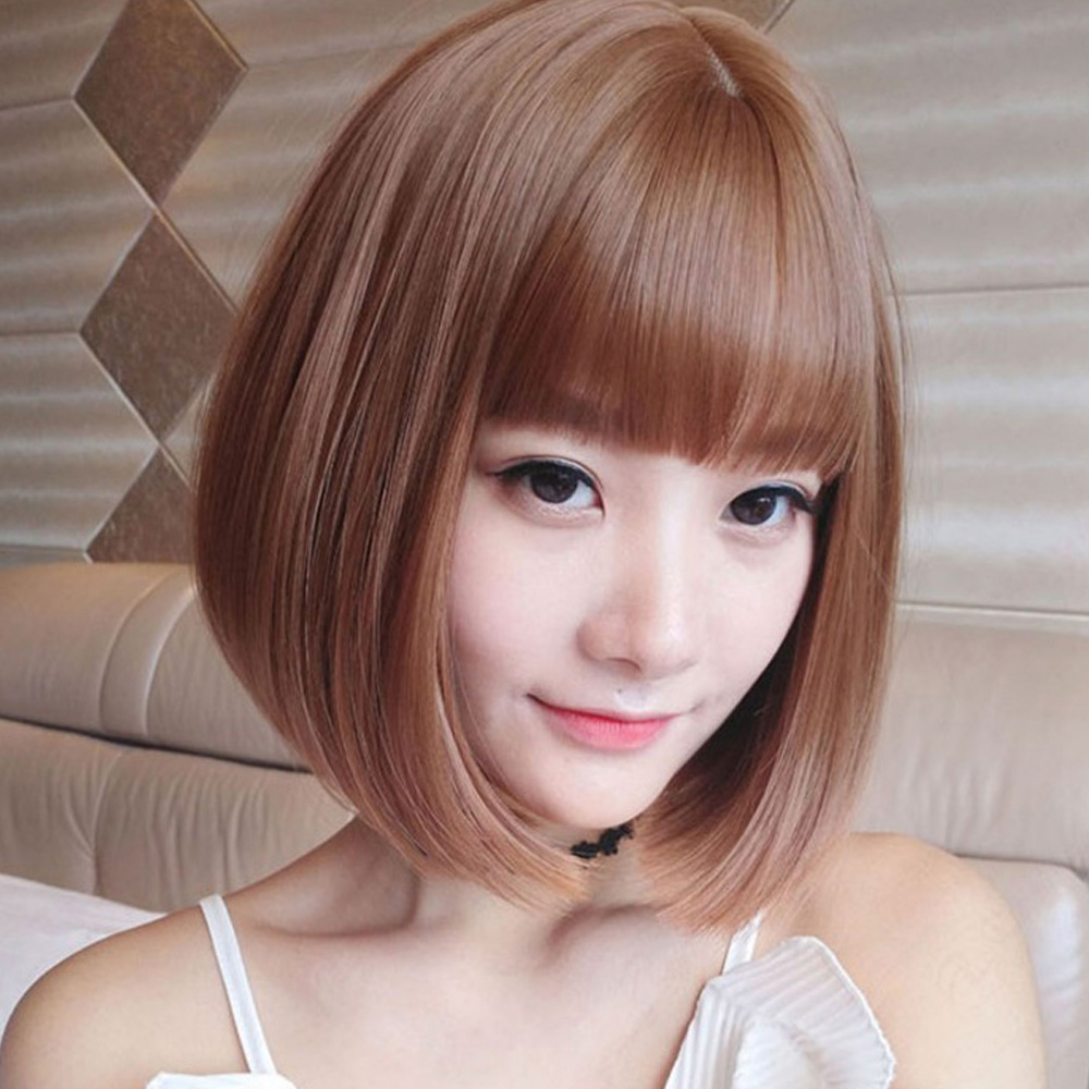 앞머리 단발 통가발 보브컷 여자단발 스타일 단발머리 똑단발 커트 - 상세 이미지 4