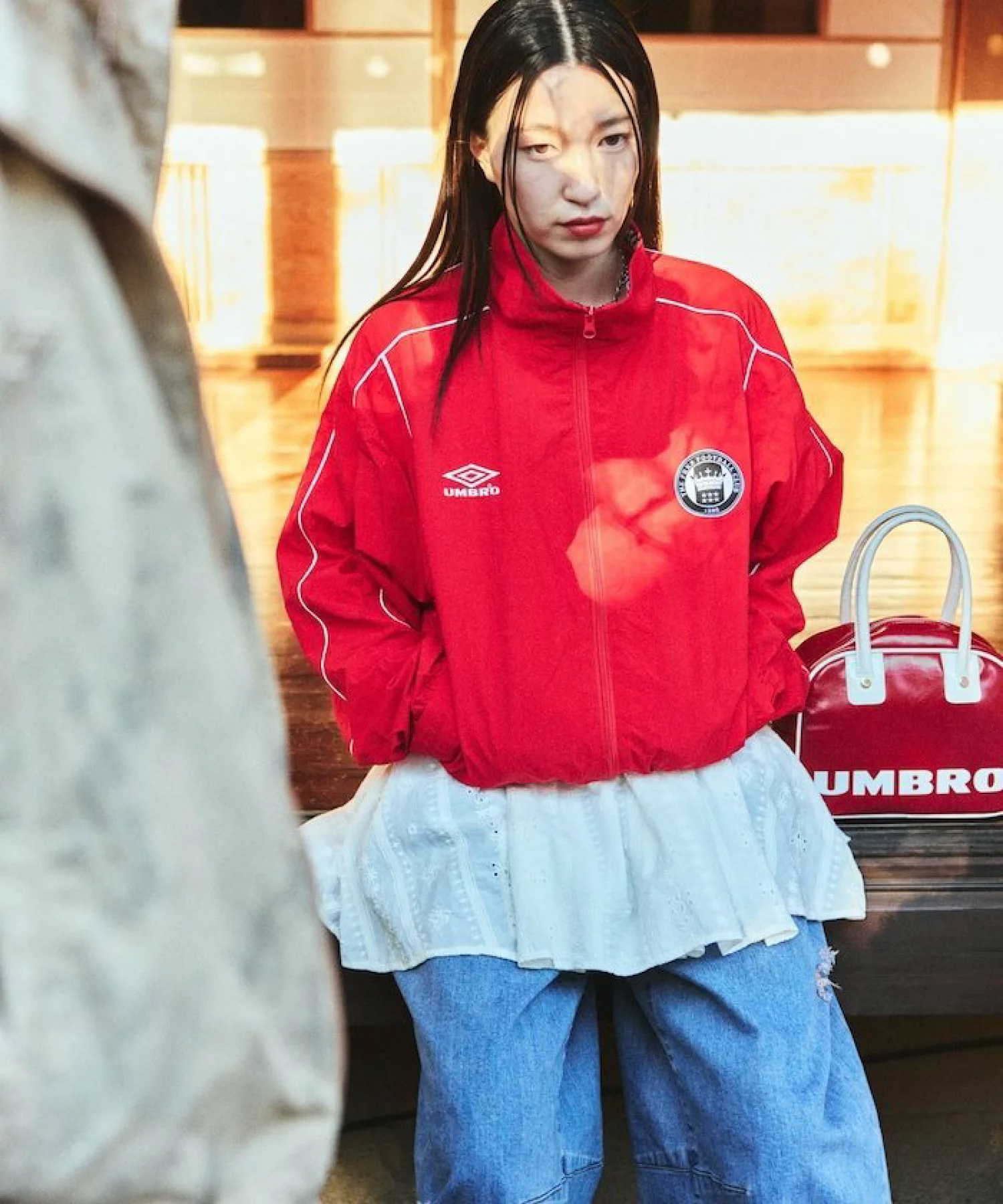 엄브로 UMBRO x 프릭스스토어 별주 나일론 재킷 브라운 레드 네이비 3컬러 25SS - 상세 이미지 3