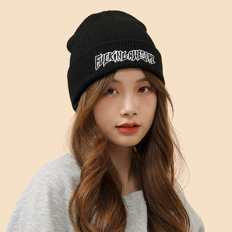 레터링 니트 비니 영문 남녀공용 남자 남성 여자비니 골무모자 니트캡