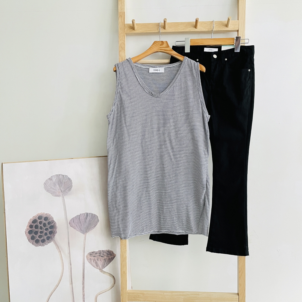 슬림 부츠컷팬츠 키작녀바지 여성 면바지 하이웨스트 스판 9부 팬츠 - 상세 이미지 5