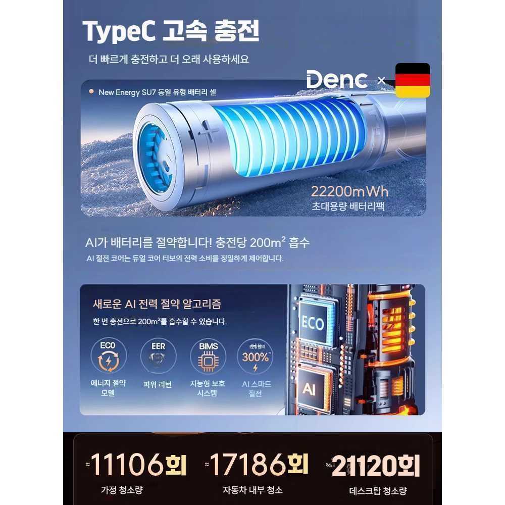 J2K 진공 청소기 가정용 대형 바닥 흡입력 청소 기계 무선 기본-단일 흡입 기본 - 상세 이미지 5