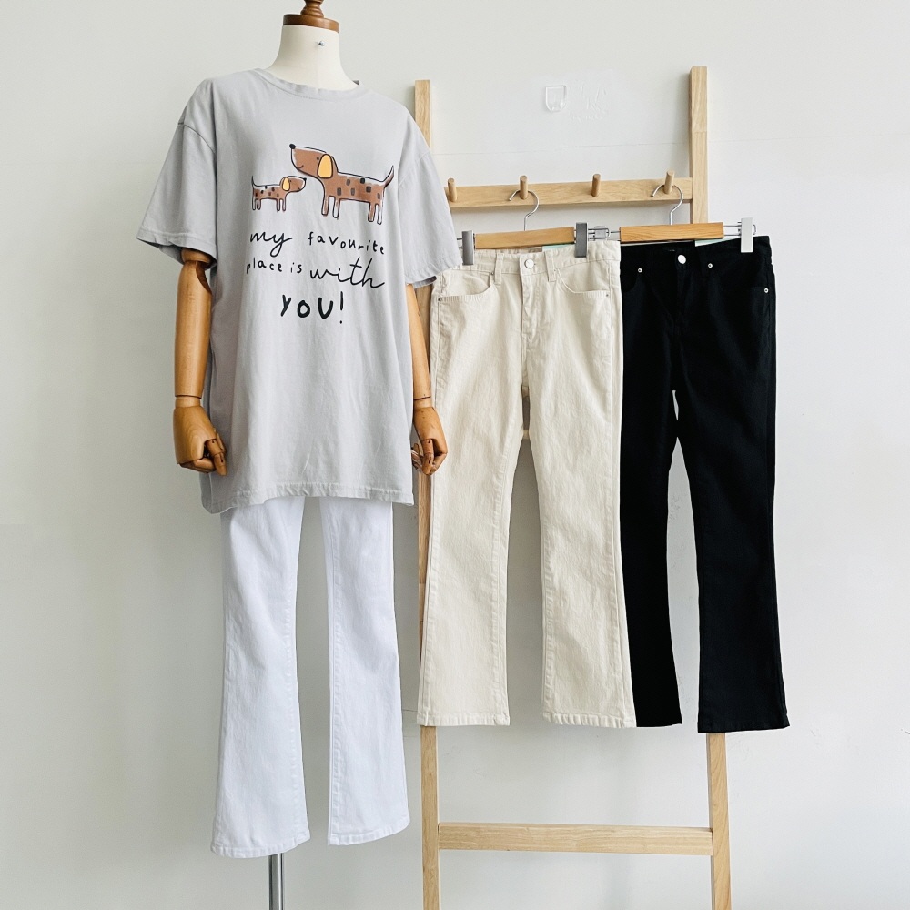 슬림 부츠컷팬츠 키작녀바지 여성 면바지 하이웨스트 스판 9부 팬츠 - 상세 이미지 3