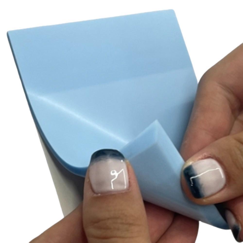 투명 점착 메모지 스티커 리무버블 필름지 70x95mm, 블루