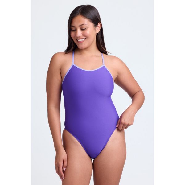 졸린 브랜든 퍼플 라벤더 원피스 수영복 Jolyn Brandon 2 Swim Onesie (contrasts) - Purple & Lavender - 메인 이미지