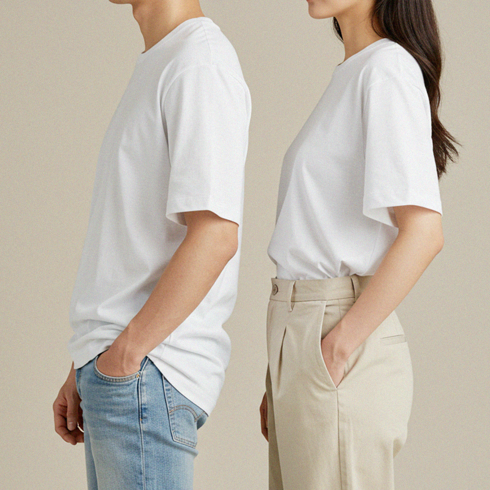 받쳐입는티 남자 기본 무지 흰 티 라운드 남성여름반팔 티셔츠 - 상세 이미지 4