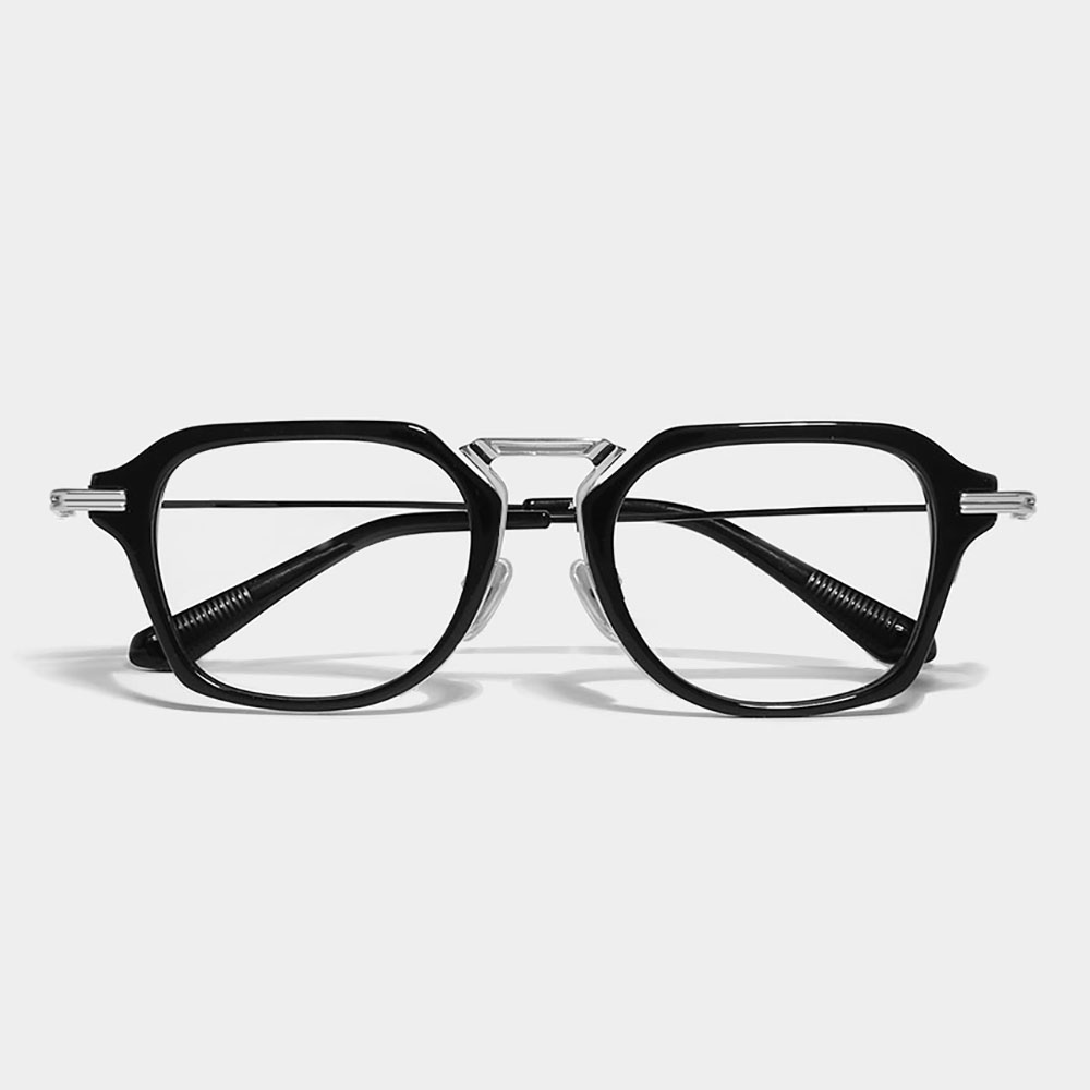 아키하루 9088 티타늄 사각 검정 뿔테안경 남자 여자 블루라이트차단 시력보호 패션 안경