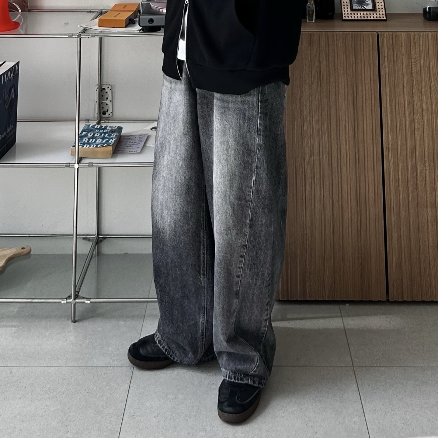 틴워싱팬츠 롱데님와이드팬츠 벌룬핏투턱팬츠 - 상세 이미지 5