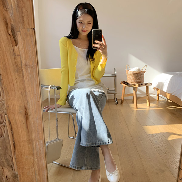 프레시 코튼 롱 와이드 데님 팬츠 ps5097 - 메인 이미지