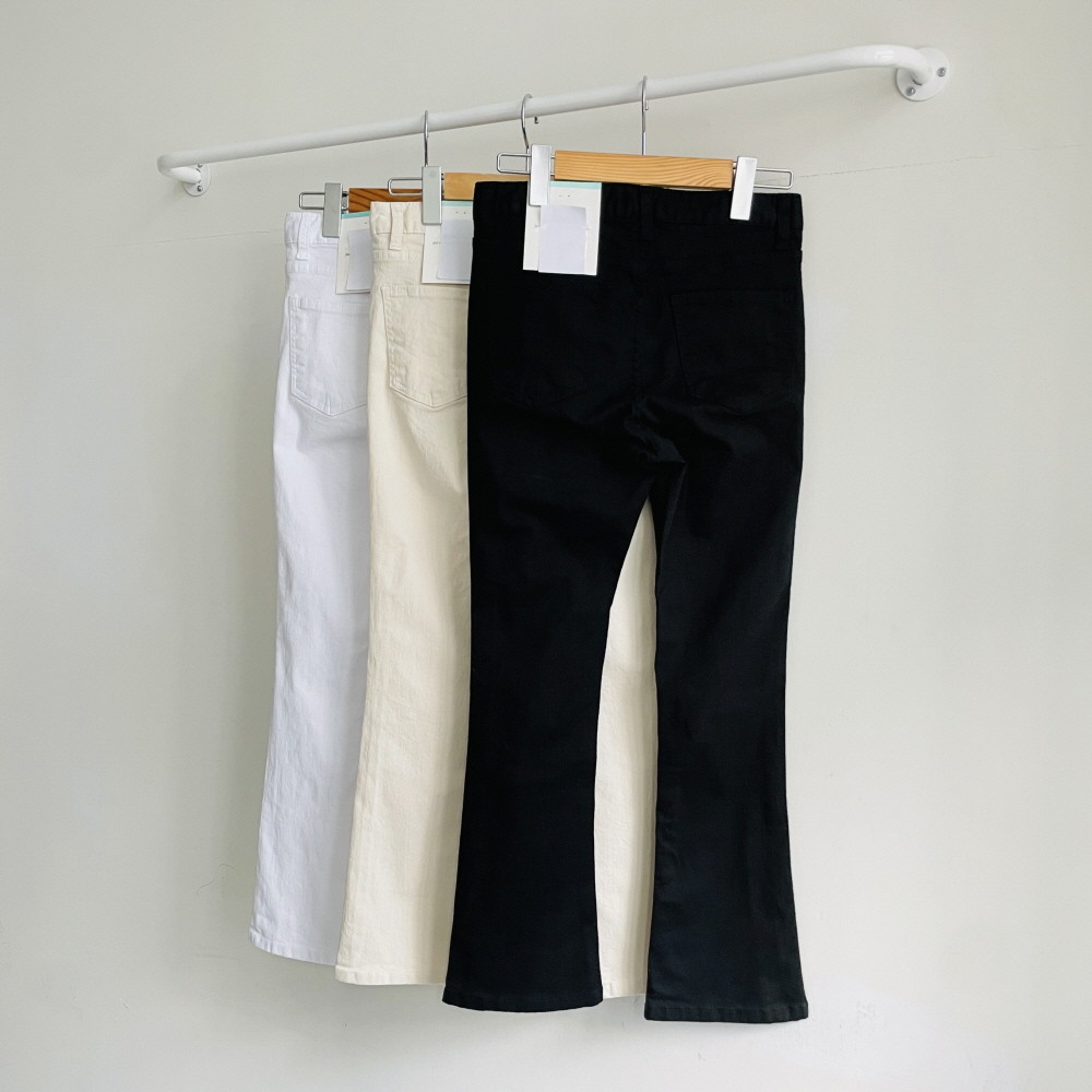 슬림 부츠컷팬츠 키작녀바지 여성 면바지 하이웨스트 스판 9부 팬츠 - 상세 이미지 2