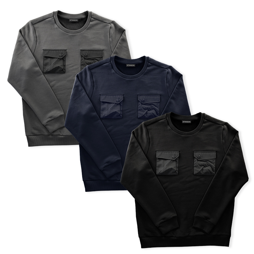 엑스코아 남자 맨투맨 티셔츠 긴팔 포켓 면티 남성 봄 가을 옷 선물 롱슬리브 - 상세 이미지 2