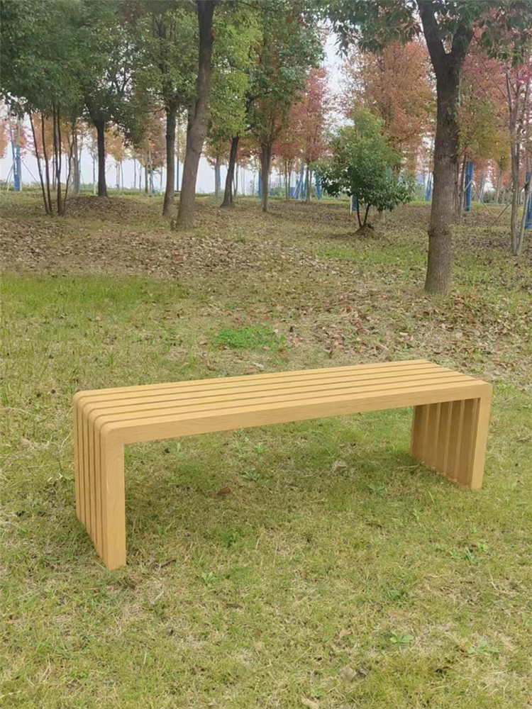 야외 공원용 목재 의자 원목 벤치 진한 나무결 120x40x45cm : Patio Haven