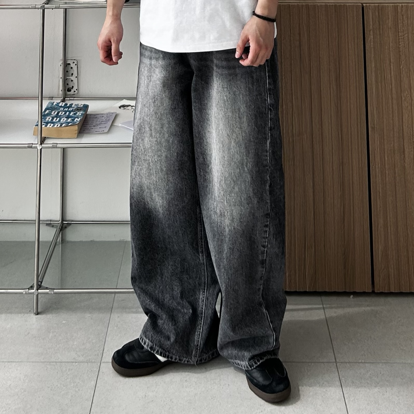 틴워싱팬츠 롱데님와이드팬츠 벌룬핏투턱팬츠 - 상세 이미지 2