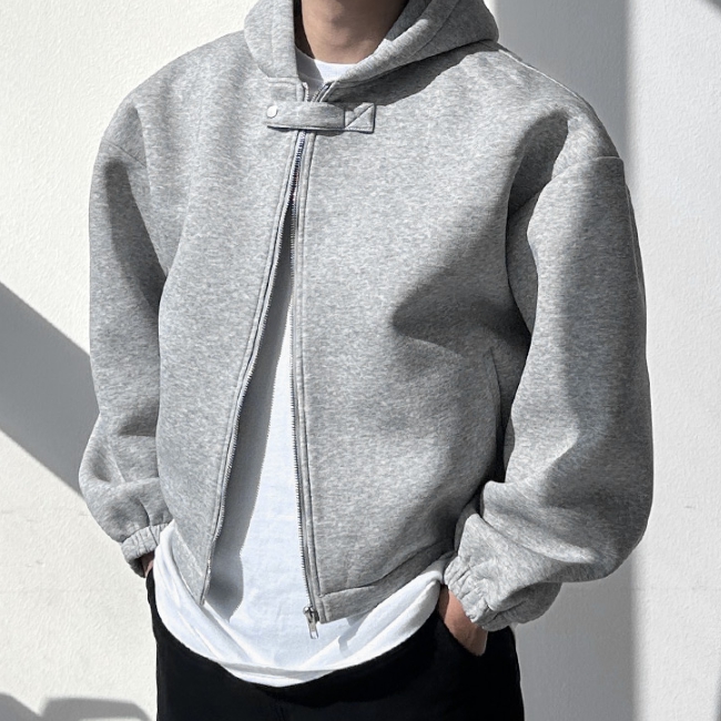 남자 인캐 오버핏 봄 가을 간절기 크롭 네오프렌 후드집업