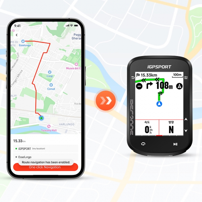 iGP스포츠 BSC200S GPS 자전거 속도계 사이클링 컬러 네비게이션 이미지 6