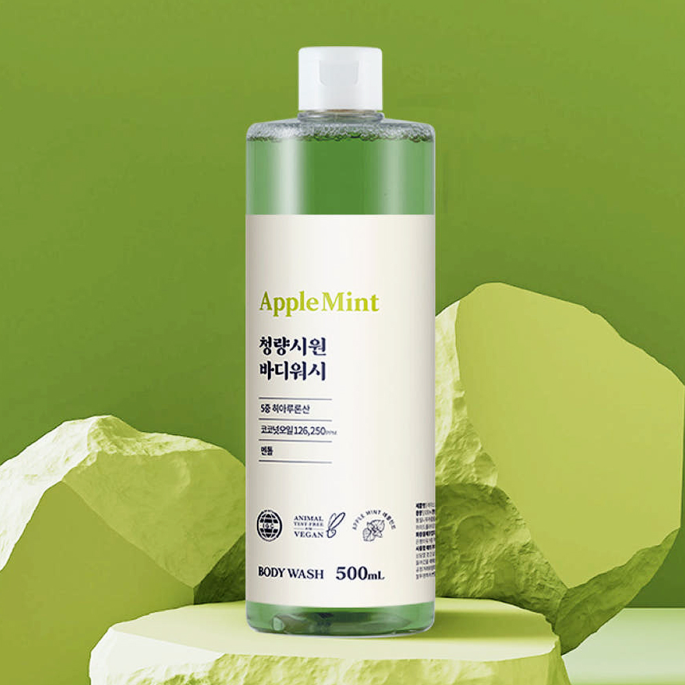 라라스노우 천연 대용량 올인원 바디워시 운동러 고보습 쿨링 캐스틸솝 애플민트 청량시원 - 상세 이미지 2