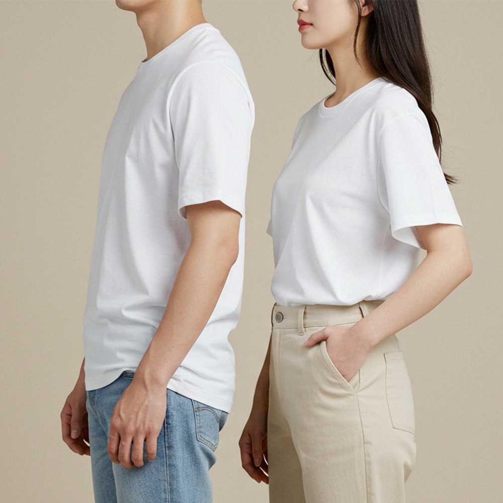 받쳐입는티 남자 기본 무지 흰 티 라운드 남성여름반팔 티셔츠 - 상세 이미지 3