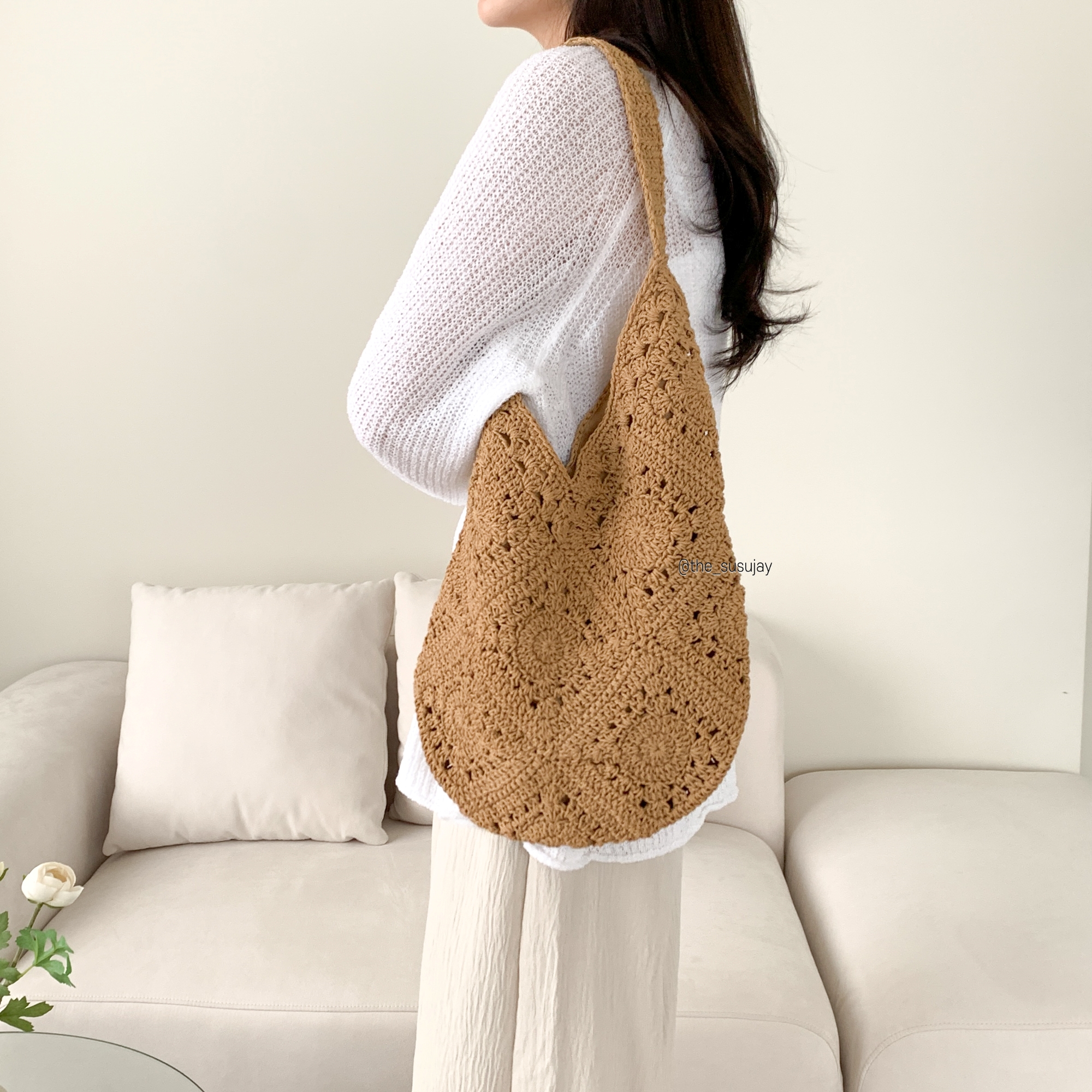 손뜨개 니트가방 휘뚜루마뚜루 네트백 휴양지가방 여름숄더백