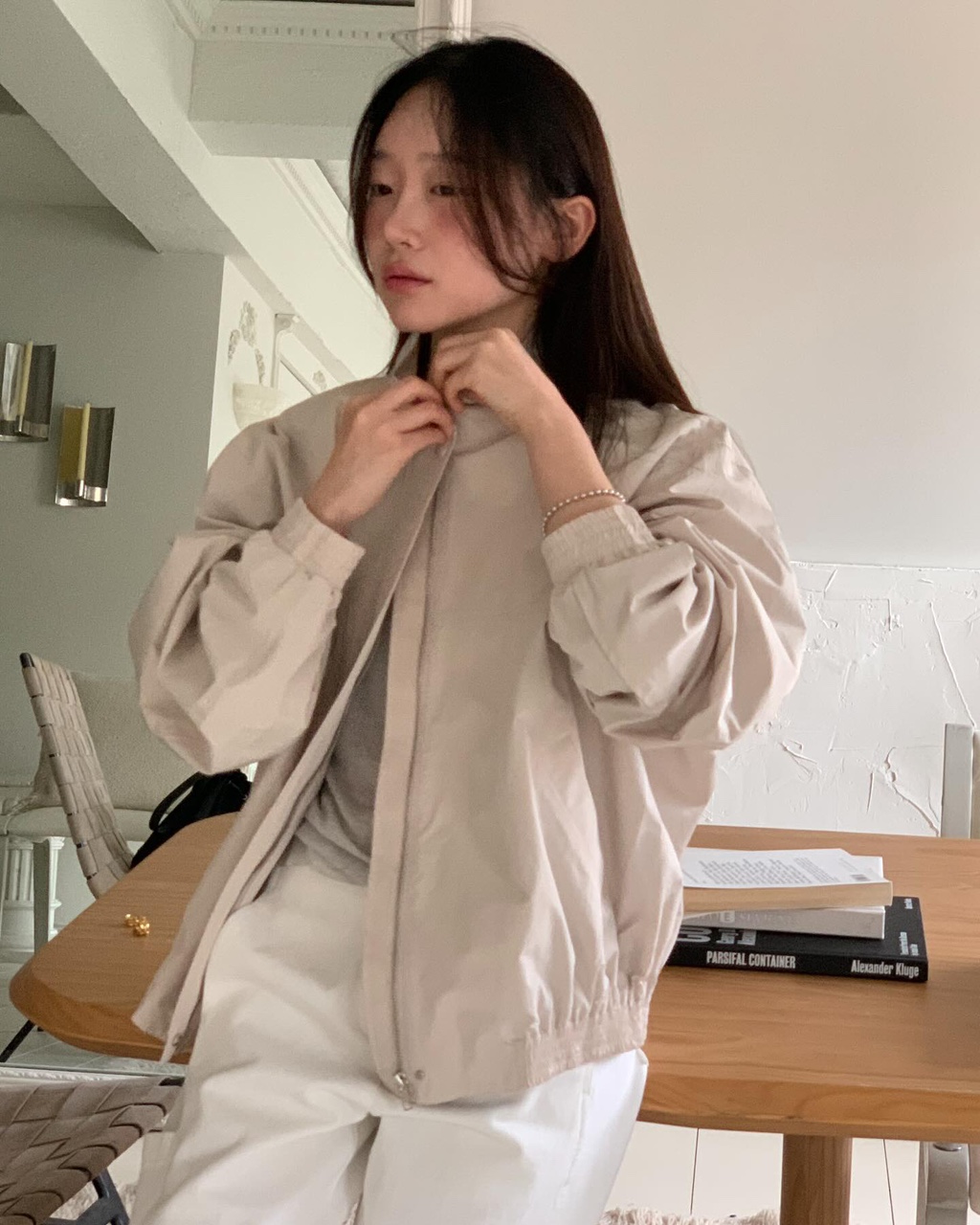 jinsim 진심 비아트 점퍼 하이넥 코튼 루즈핏 바람막이 블루종 jp (3 color) 상세 이미지 25