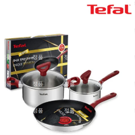 [테팔] 유니크 인덕션 프리미엄 프라이팬 28cm+냄비 편수 16cm+양수 20cm CT1-UQFP28P1620