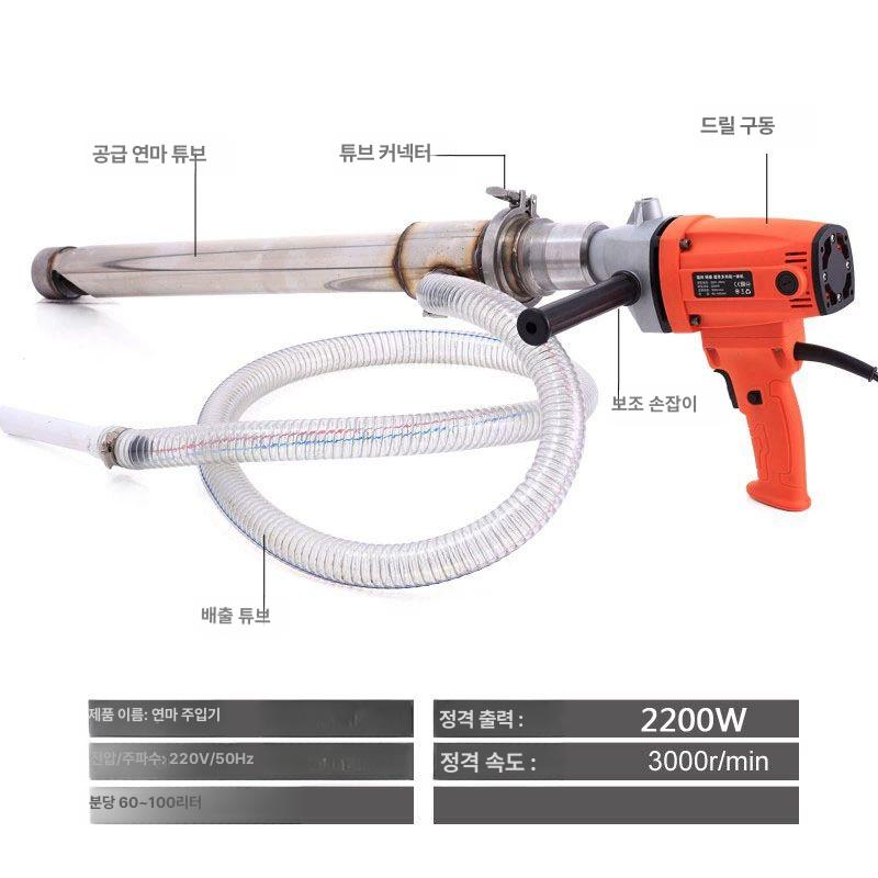 고압 시멘트 몰탈 우레탄 코킹 분사기 주입 인젝션 교반 2200W 그라우팅 기계 일체형 풀세트 - 상세 이미지 5