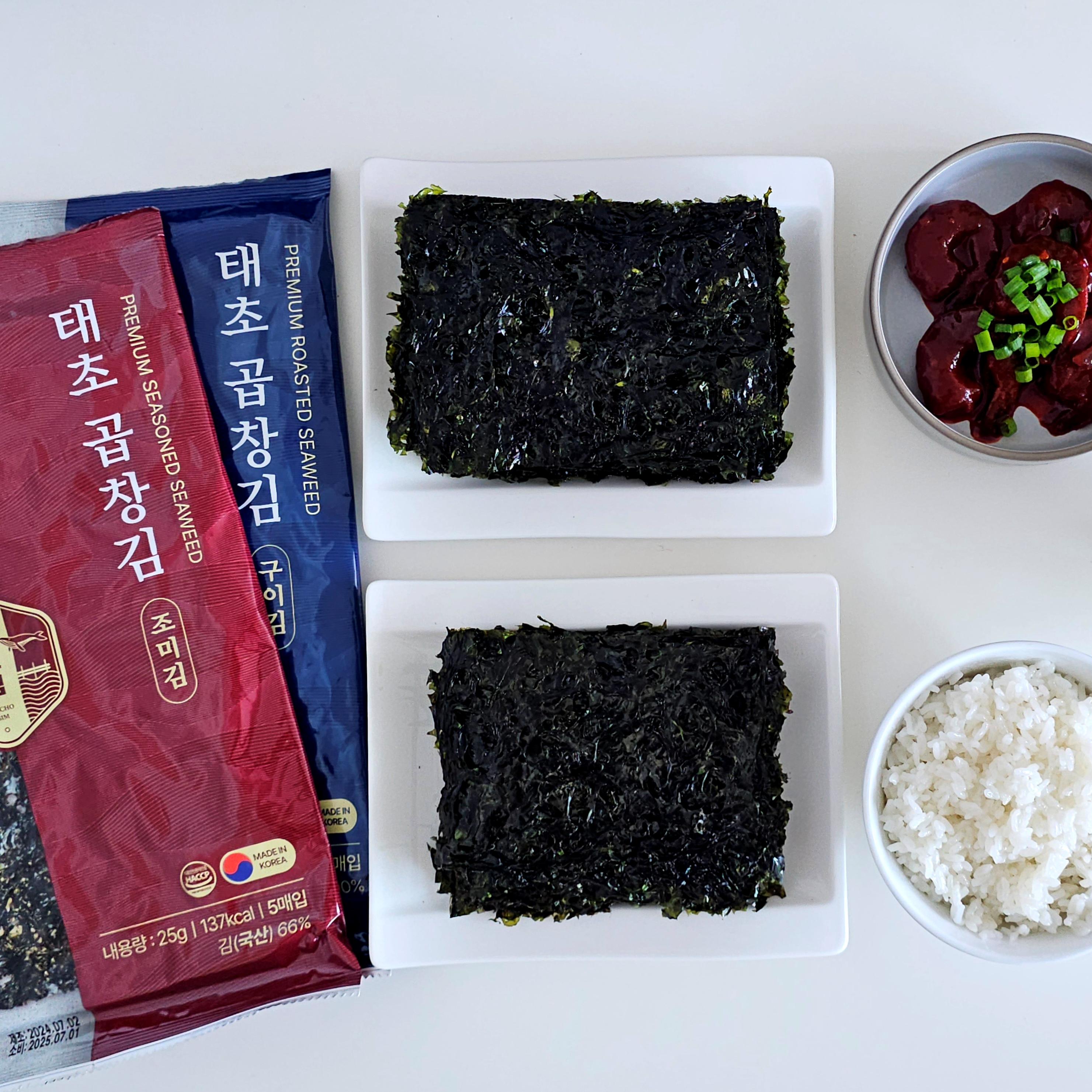 태초김 전장김 무조미 구운김+짭조름한 조미김 세트 구성 - 상세 이미지 2
