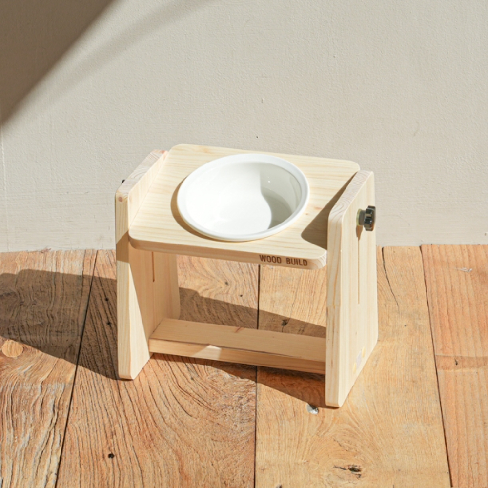 우드팟 강아지밥그릇 고양이물그릇 애견 식기 높이조절식기1구 세트