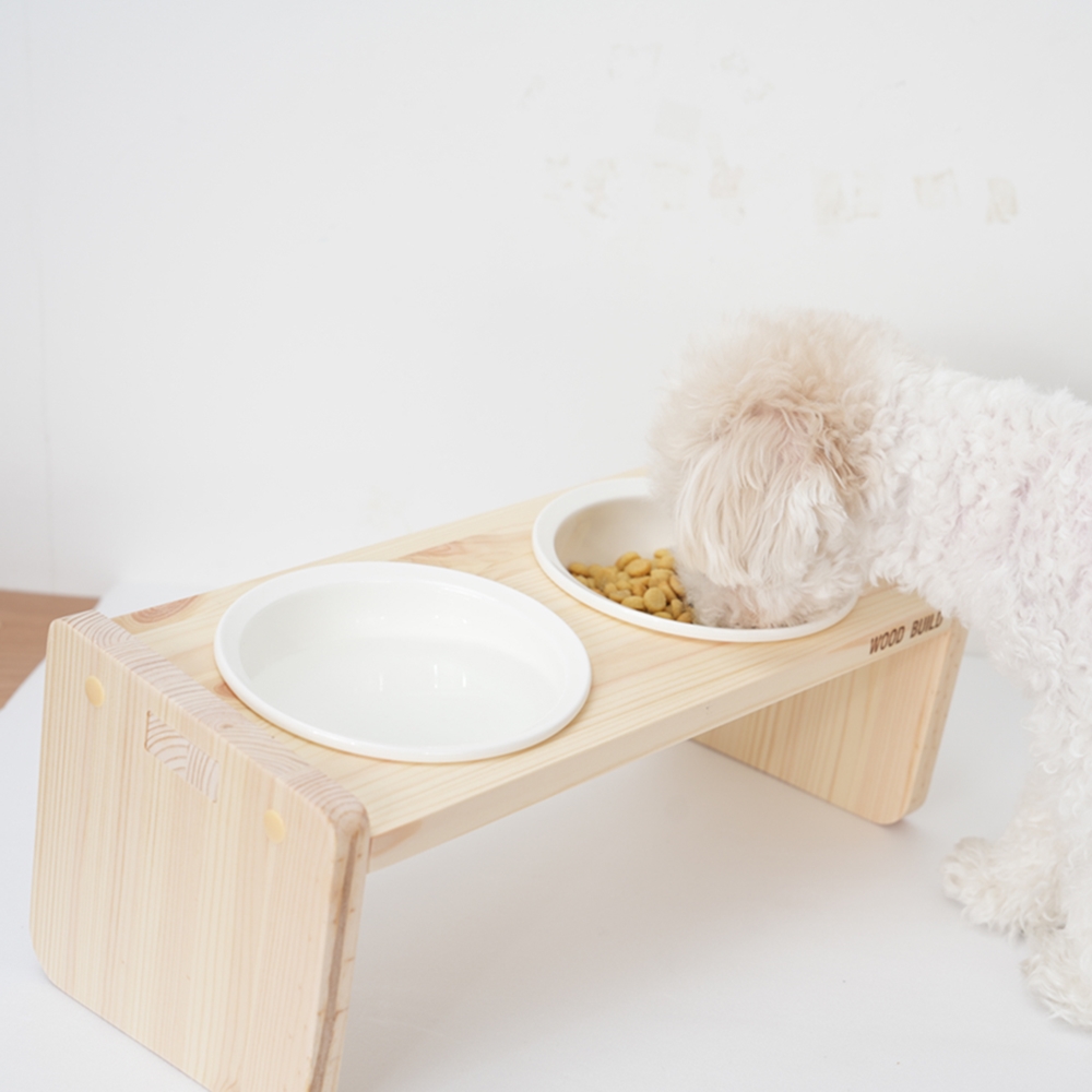 우드팟 강아지밥그릇 고양이밥그릇 애견 식기 식탁 1,2,3구 세트