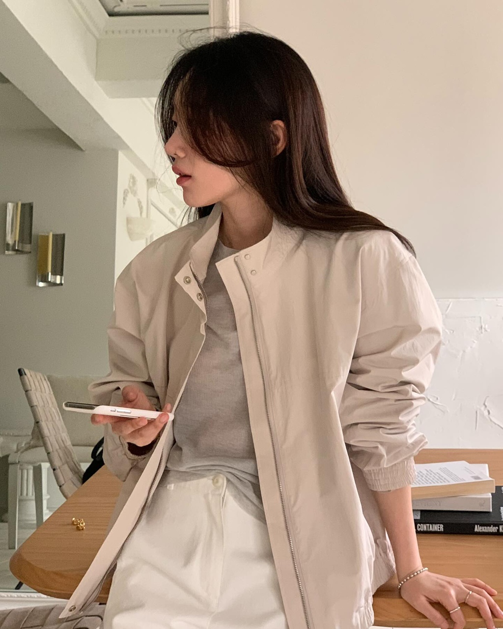 jinsim 진심 비아트 점퍼 하이넥 코튼 루즈핏 바람막이 블루종 jp (3 color) 상세 이미지 24