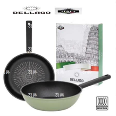 [DELLAGO] 델라고 알리오(AGLIO) 인덕션(IH) 겸용 티타늄 후라이팬 프라이팬 2종세트 (프라이팬28cm+궁중팬28cm)