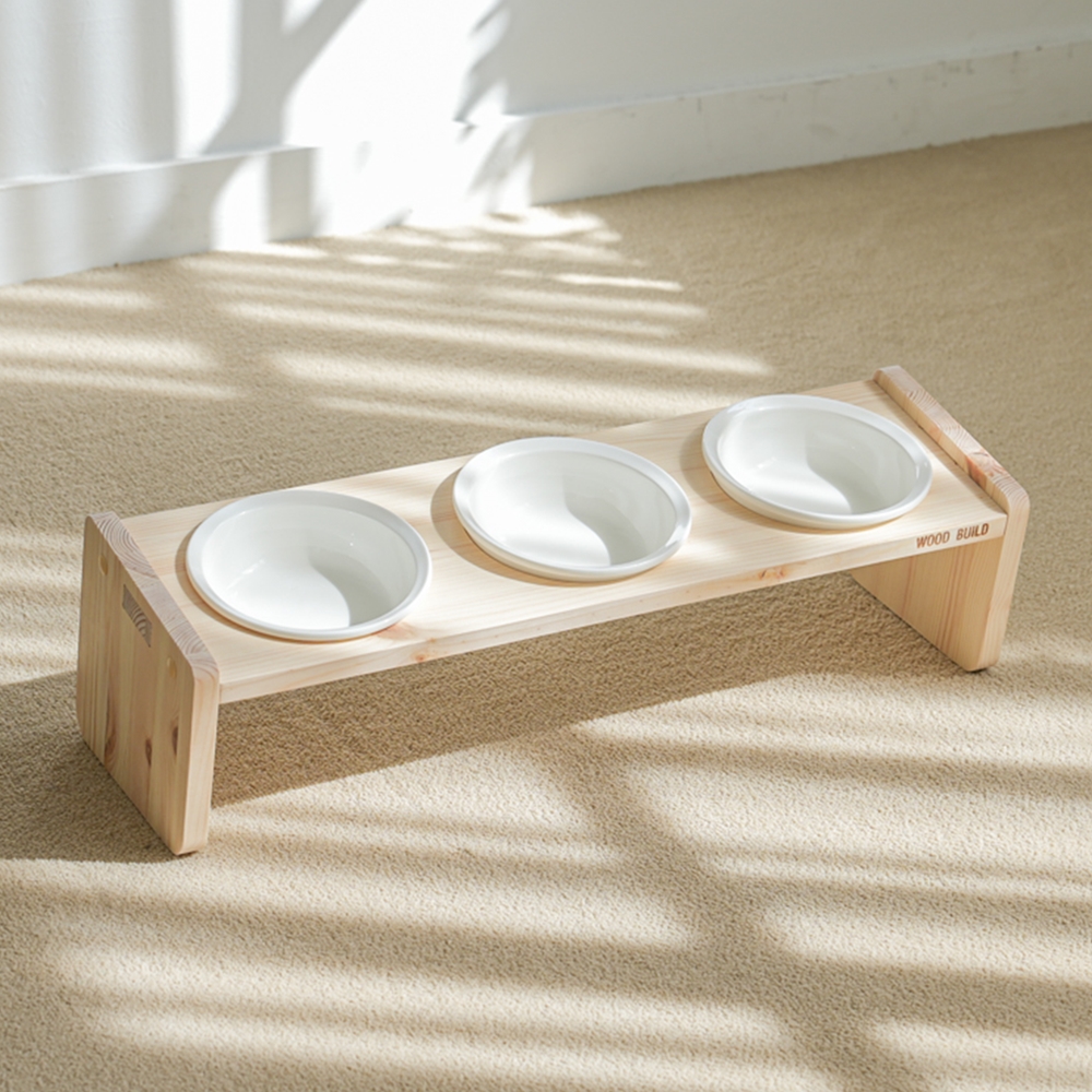 우드팟 강아지밥그릇 고양이밥그릇 애견 식기 식탁 1,2,3구 세트