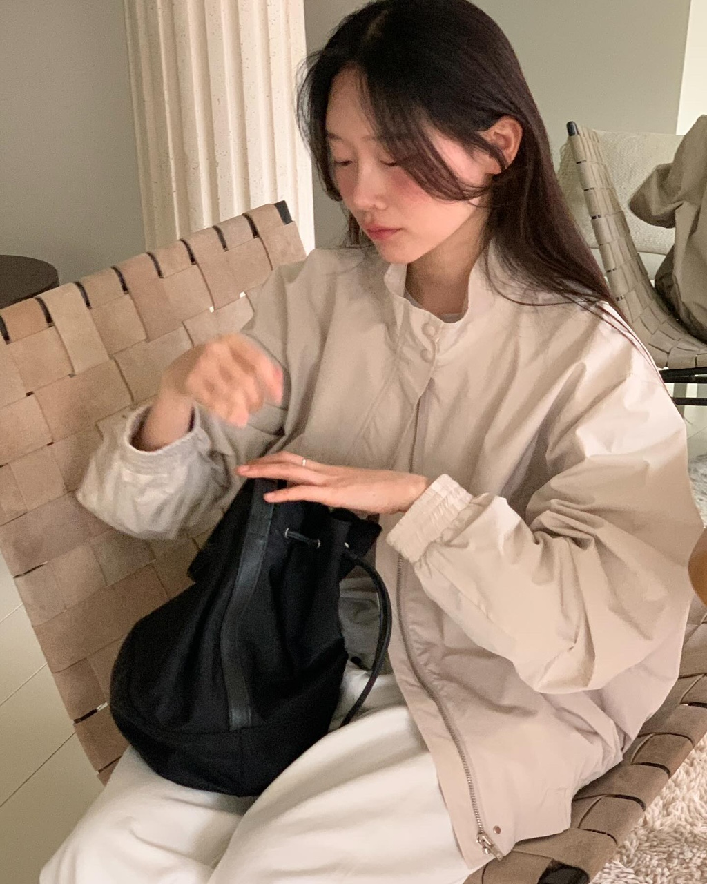 jinsim 진심 비아트 점퍼 하이넥 코튼 루즈핏 바람막이 블루종 jp (3 color) 상세 이미지 29