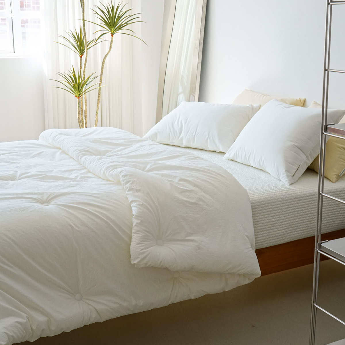 100수 소프트니스 고밀도면 알러지케어 침구 간절기 가을 이불 웜 화이트, Q(퀸)