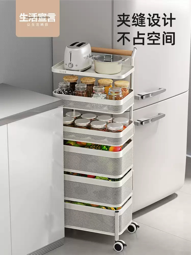 회전수납장 360도 주방 침실 트레이 트롤리 이동식 사이드 다층 멀티 심플 - 상세 이미지 2