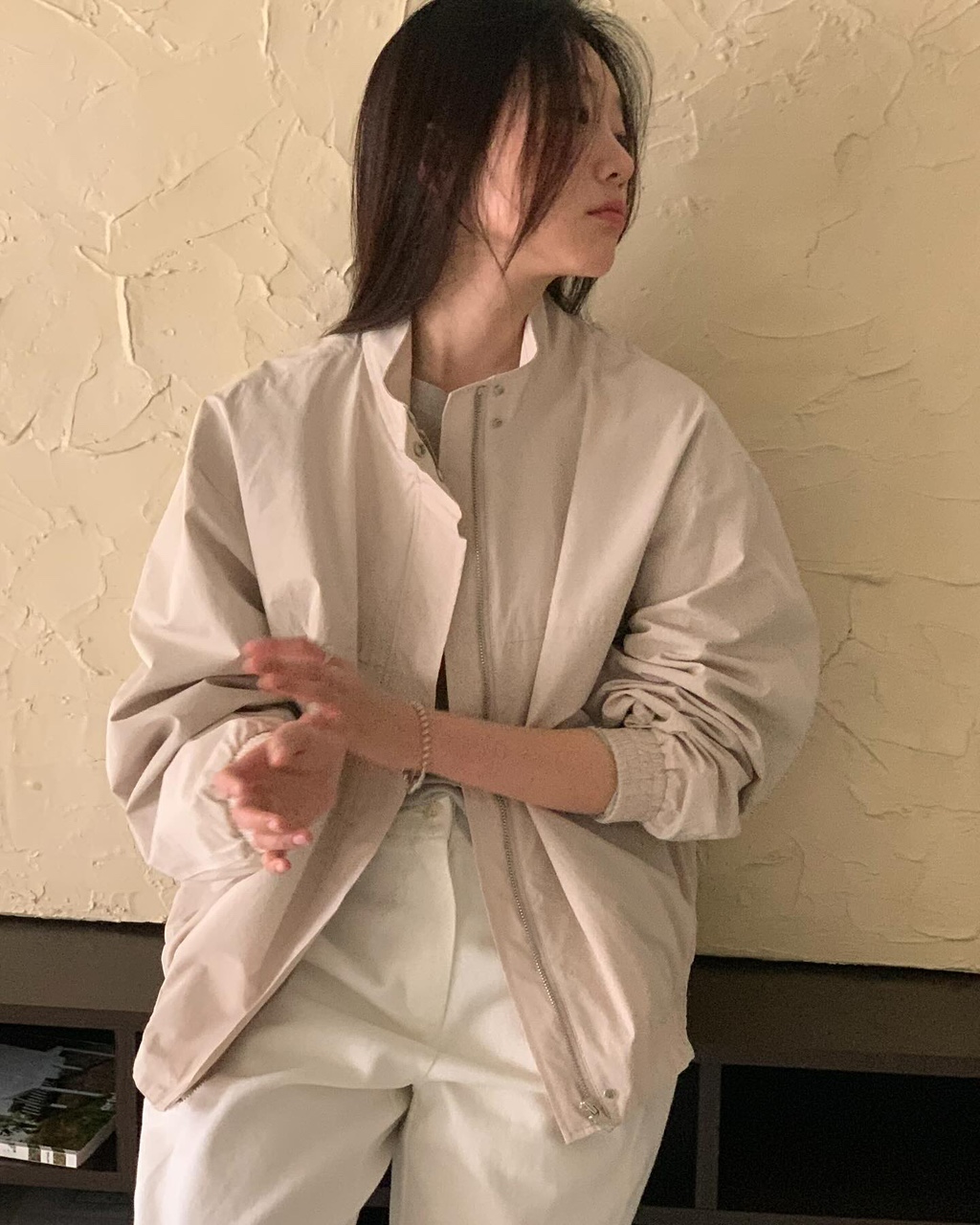 jinsim 진심 비아트 점퍼 하이넥 코튼 루즈핏 바람막이 블루종 jp (3 color) 상세 이미지 23