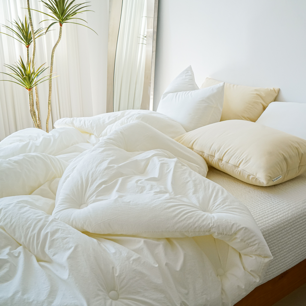 100수 소프트니스 고밀도면 알러지케어 침구 간절기 가을 이불 웜 화이트, Q(퀸)