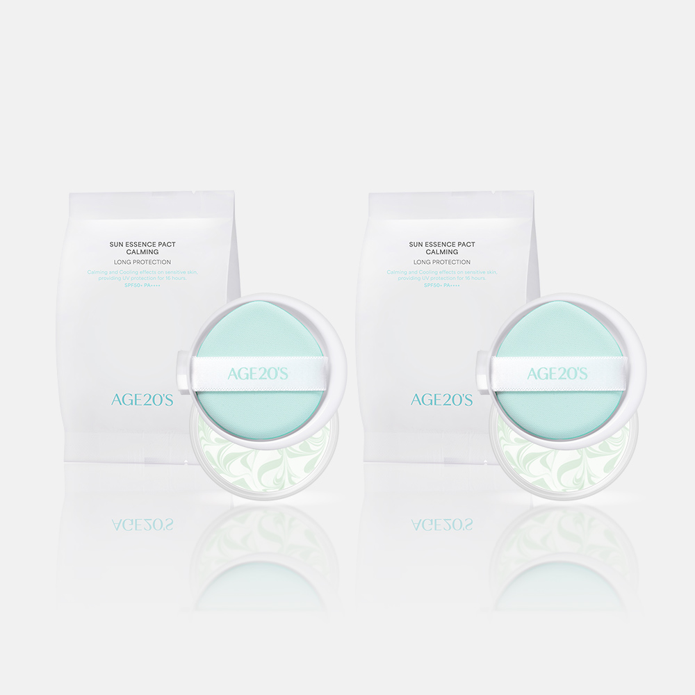 에이지투웨니스 카밍 롱프로텍션 무기자차 선팩트 12.5g 리필2입 (SPF50+ PA++++) 선크림 비건인증 - 상품 이미지