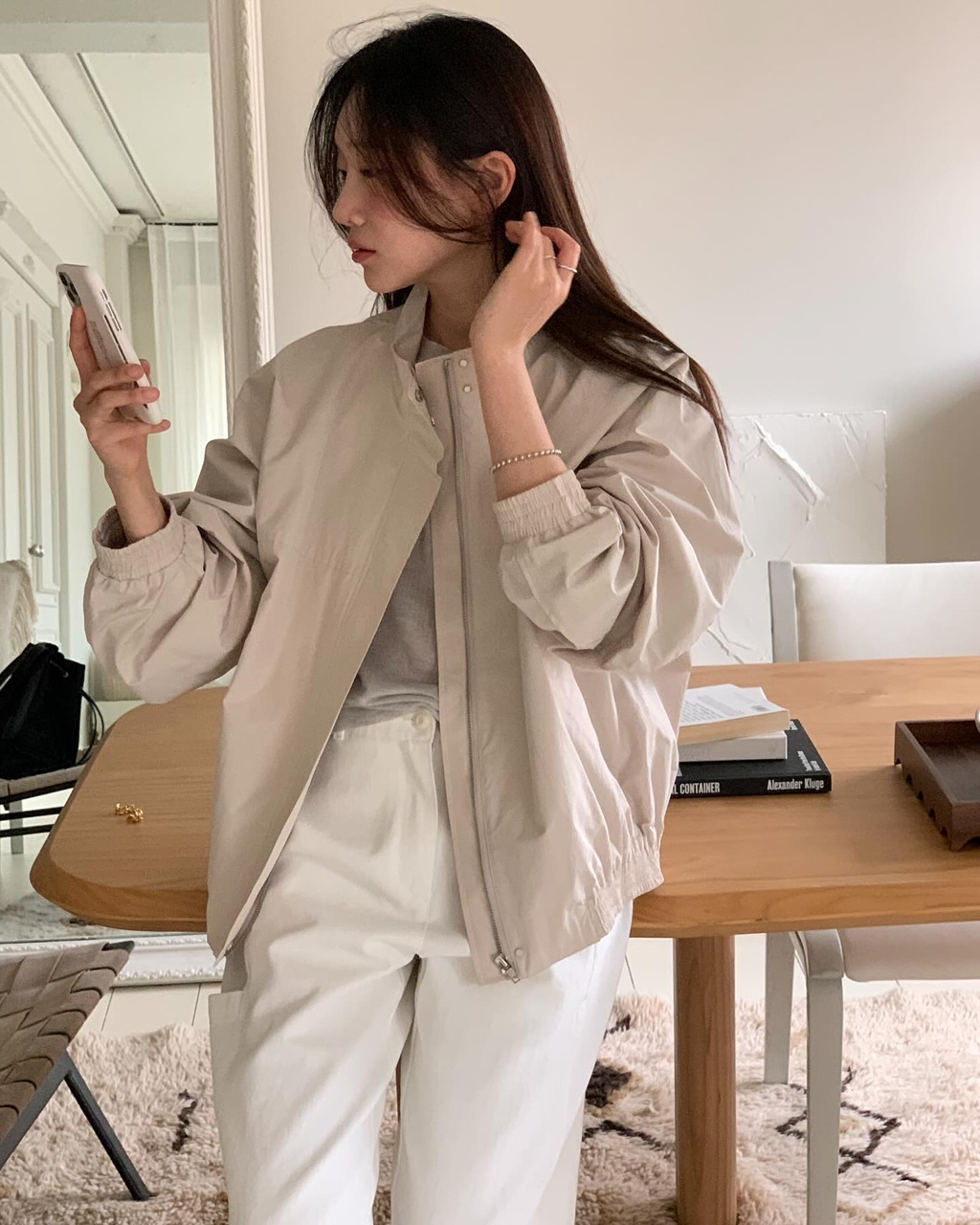 jinsim 진심 비아트 점퍼 하이넥 코튼 루즈핏 바람막이 블루종 jp (3 color) 상세 이미지 22