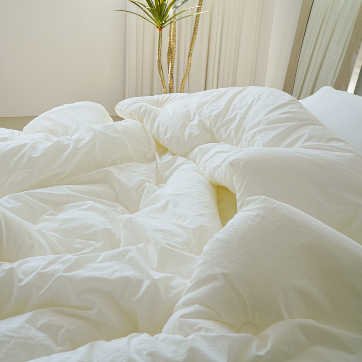 100수 소프트니스 고밀도면 알러지케어 침구 간절기 가을 이불 웜 화이트, Q(퀸)