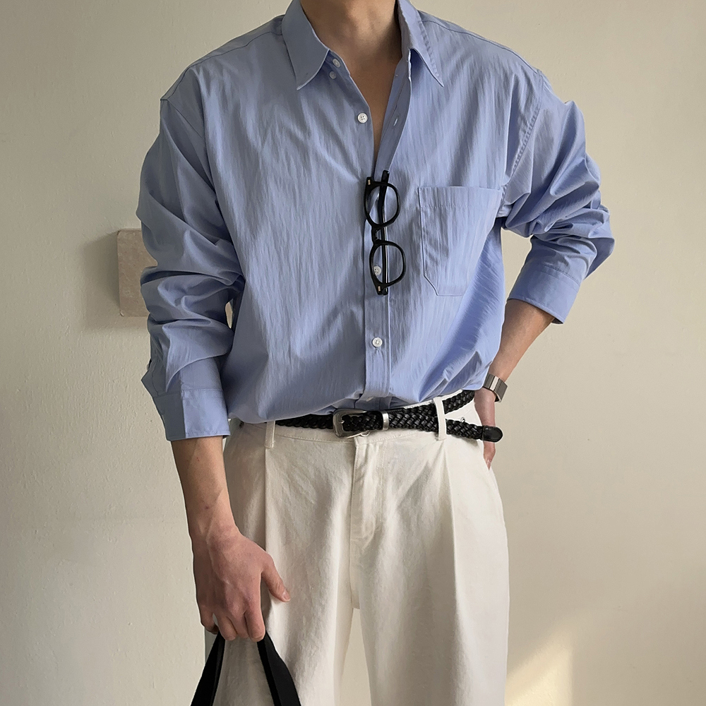남자 셔츠 링클프리 오버핏 나일론 남방 남자 와이셔츠