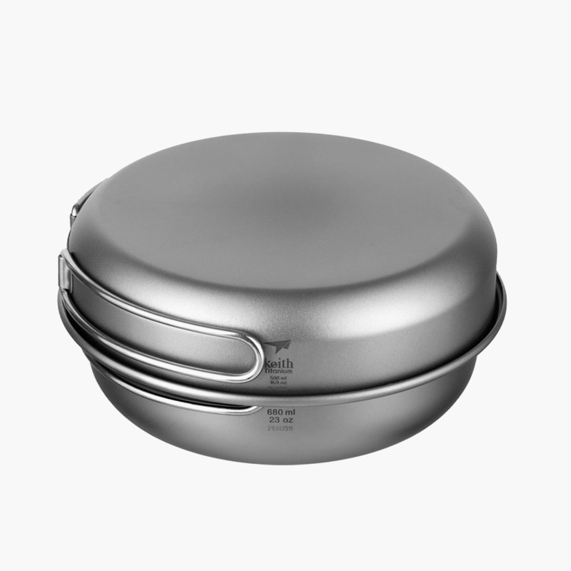 키이스 티타늄 포트 팬쿡 3P 세트 M 백패킹 경량 냄비 코펠