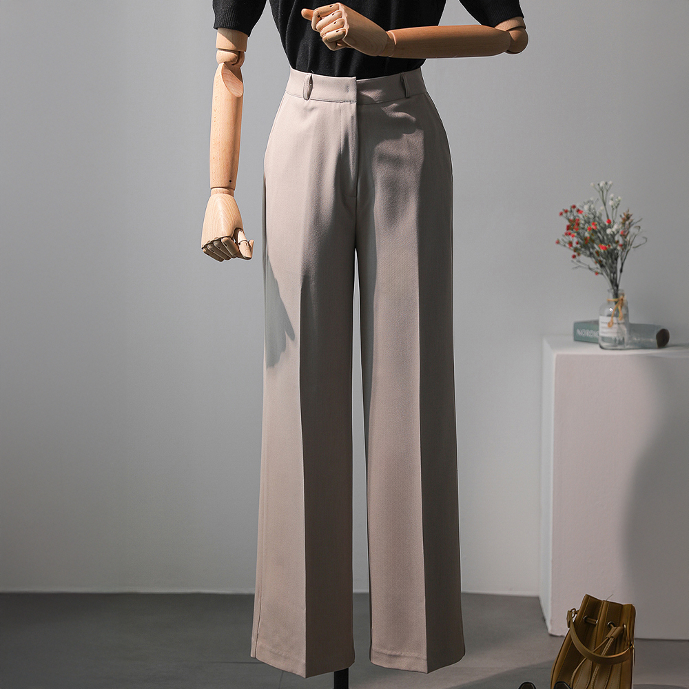 모빈 레직기 탄탄 일자핏 세미 와이드 슬랙스 - 상품 이미지