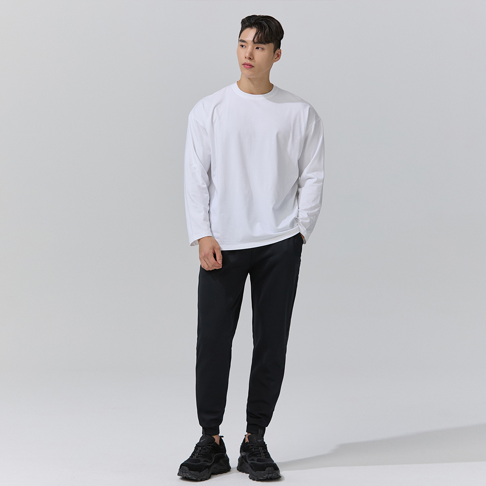 [슈퍼특가]블랙몬스터핏 기모 쿠션지 러닝 조거 팬츠 남성 밴딩 스판 바지 겨울 빅사이즈