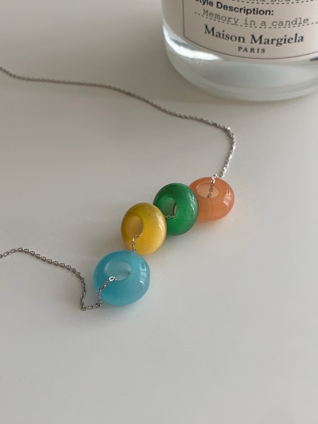실버925, 80cm 캣츠아이 롱 원석 목걸이 4color 상세 이미지 15