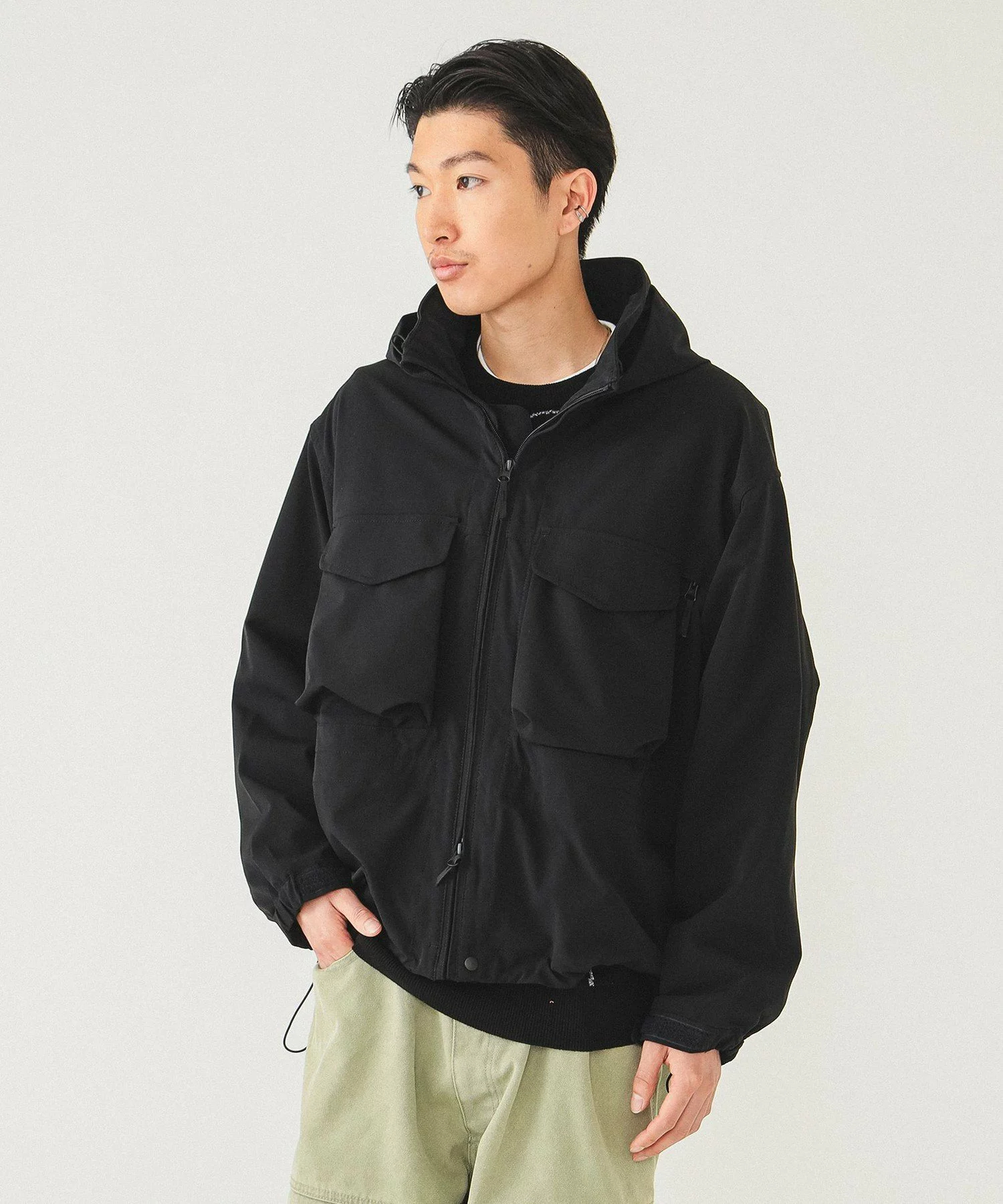 빔즈 BEAMS 2way M-65 와이드 블루종 재킷 밀리터리 점퍼 이미지 7