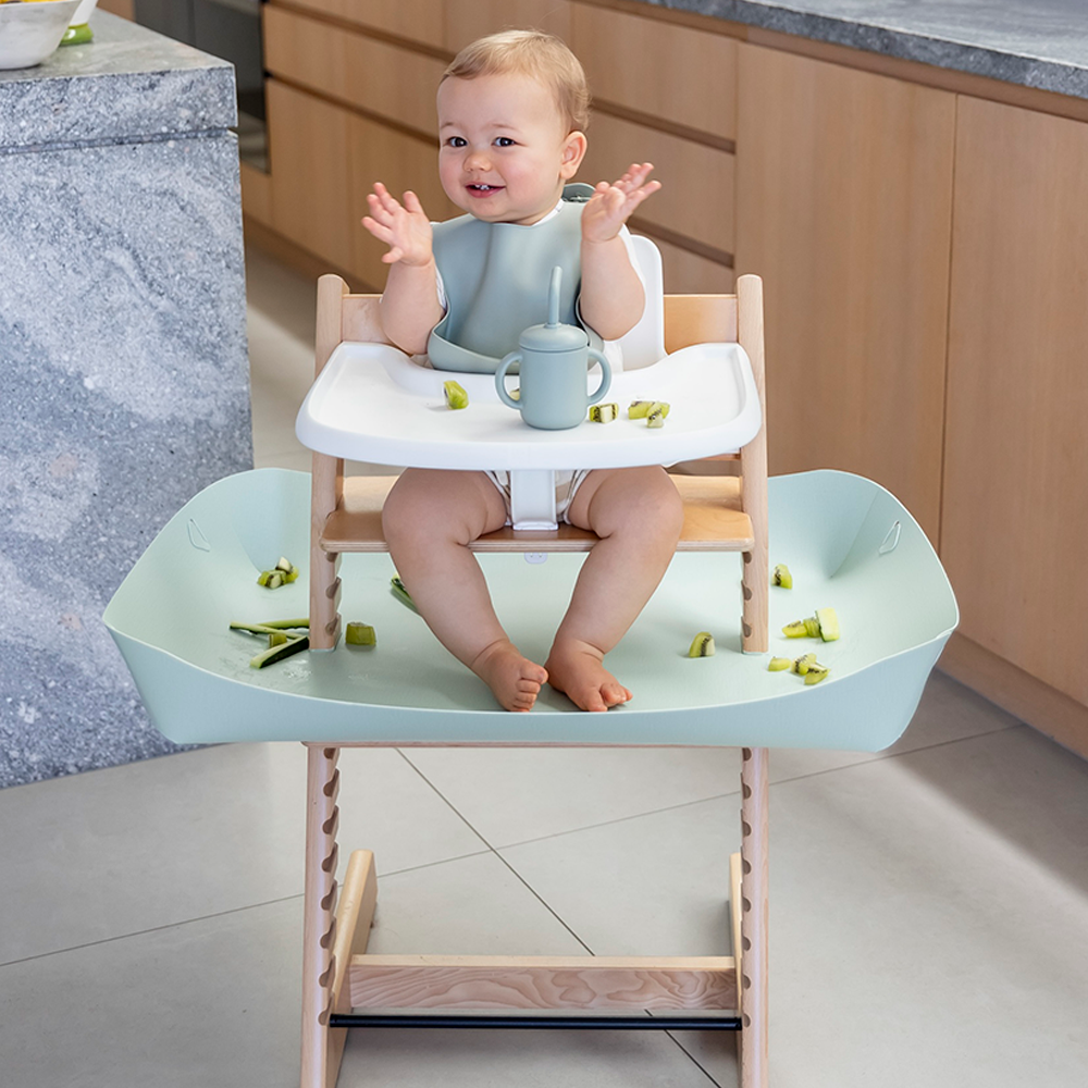 푸드캐처 캐치 자기주도 이유식 매트 턱받이 받침대 스토케 트립트랩 화이트