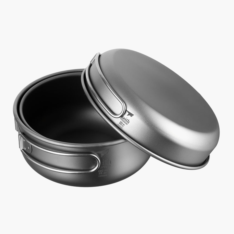 키이스 티타늄 포트 팬쿡 3P 세트 M 백패킹 경량 냄비 코펠