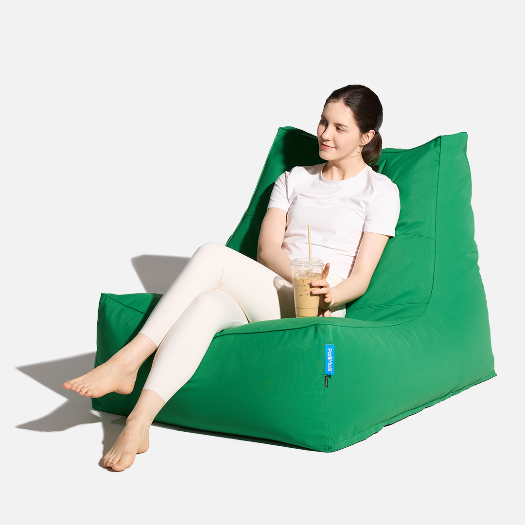 폴리몰리 빈백소파 1인용 대형 607P 실내외 겸용 좌식 쇼파 쿠션, 리프 그린 (메시속커버, 선택안함)