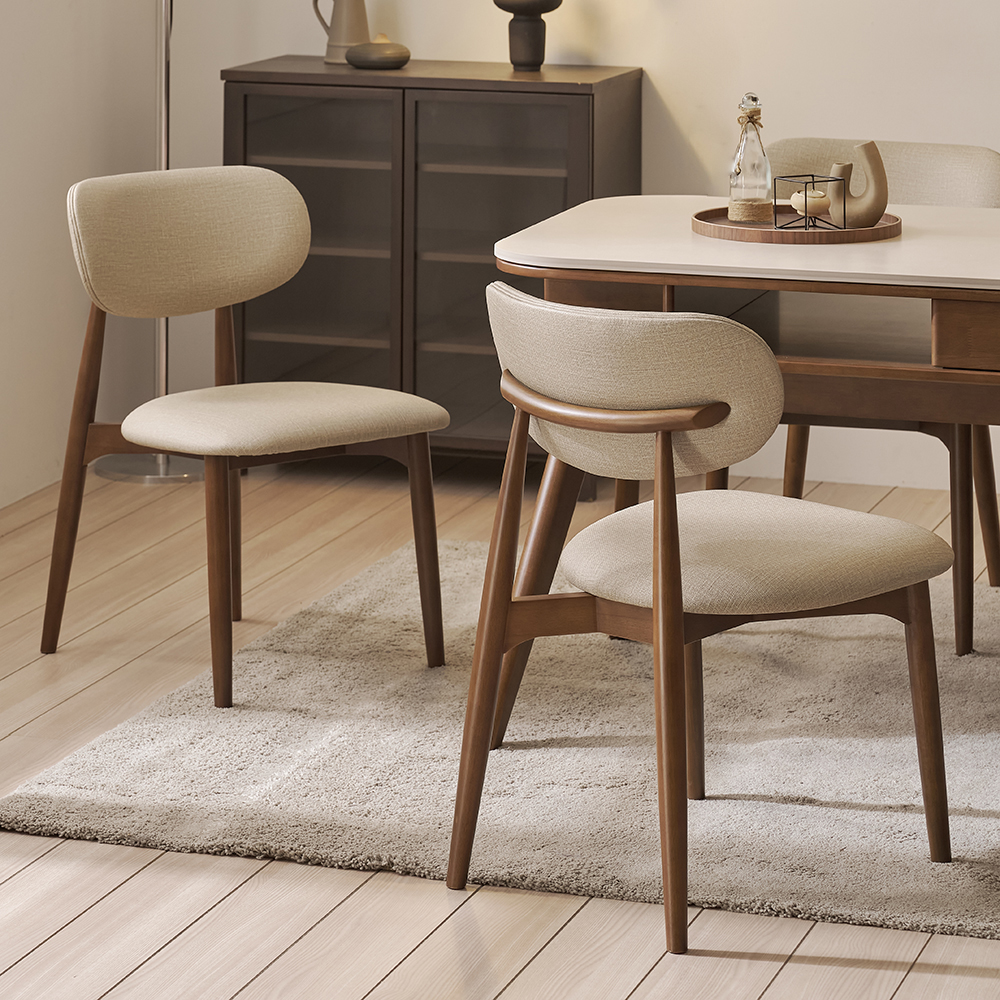 루빅 고무나무 원목 디자인 체어 인테리어 카페 식탁 의자