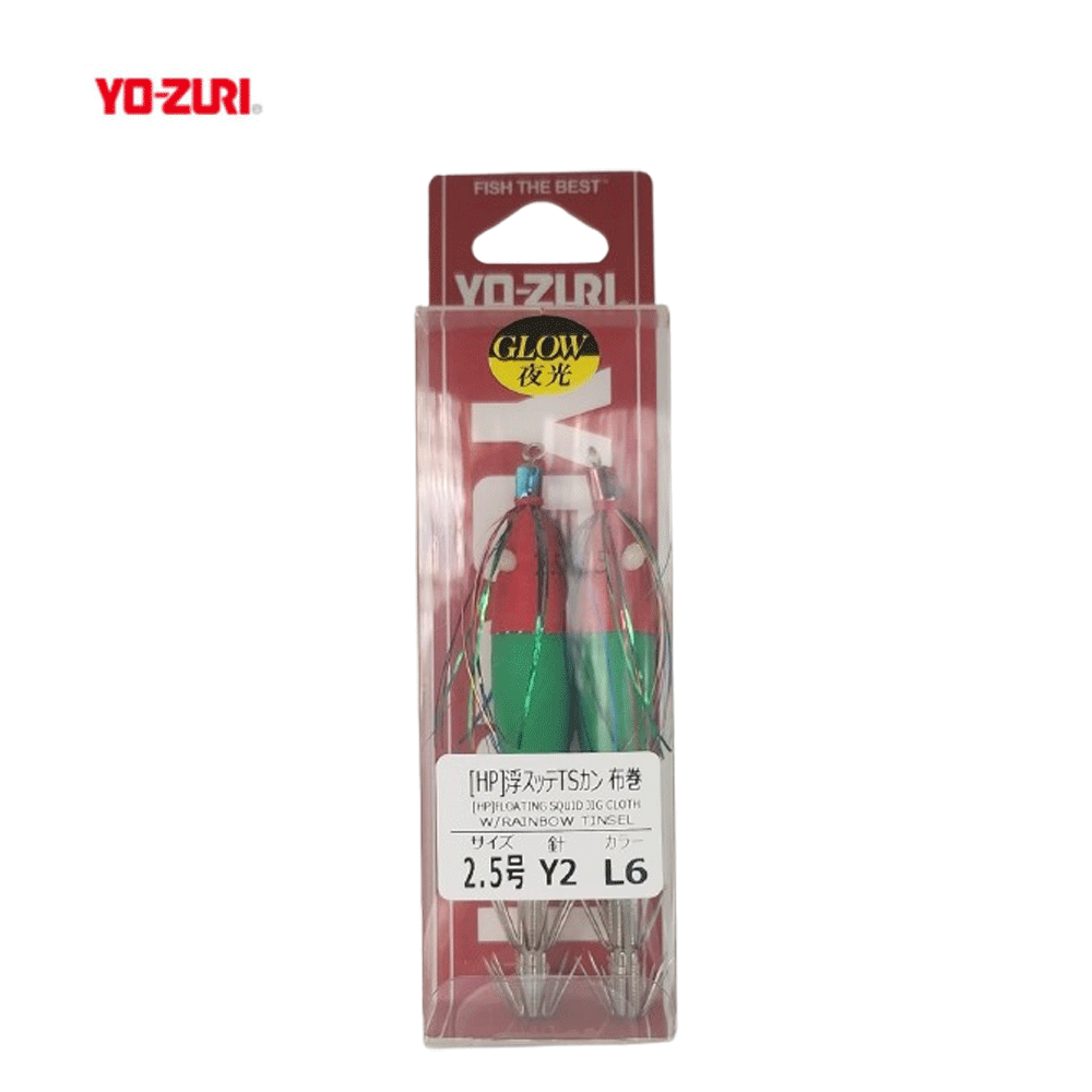 요즈리 틴셀 갑오징어 수평 에기 슷테 루어 하드베이트 L6 LA1 수박, 2.5호