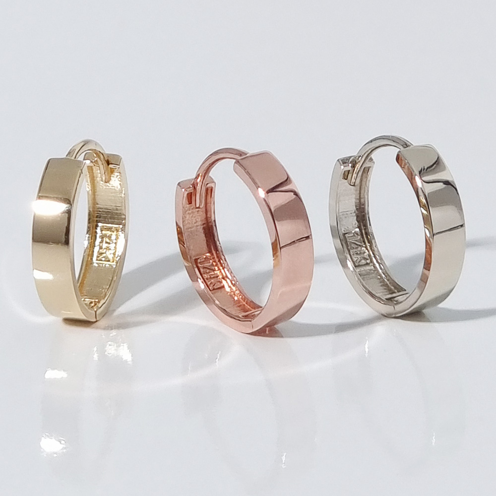 14K 18K 금 원터치 링 귀걸이 화이트골드 골드 여성 데일리 선물 - 상세 이미지 4